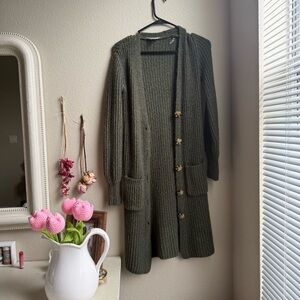 Olive green cardigan
